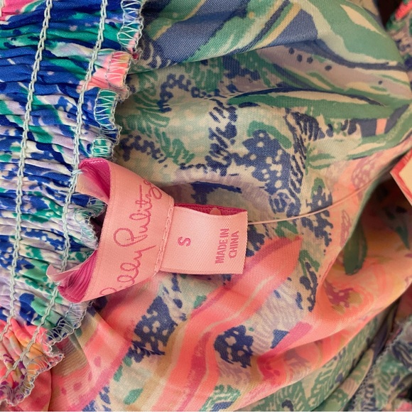 Lilly Pulitzer Tobyn Off-Shoulder Dress Tunic Gypsy Paradise Pineapple - Picture 9 of 10